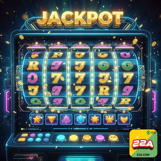 Imagem de uma máquina de slots do 22a, destaque de um cassino online, no site 22a.